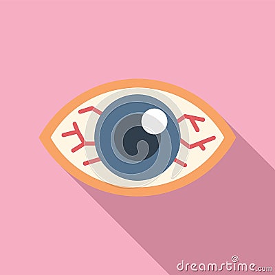 Sick tired eye icon flat vector. Season flu Vector Illustration