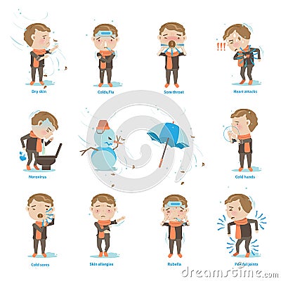 Sick of winter Vector Illustration