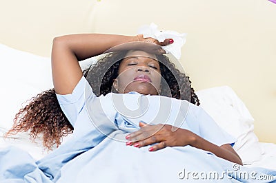 Sick young woman Stock Photo