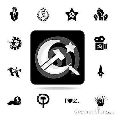 sickle, hammer and star icon. Detailed set of communism and socialism icons. Premium graphic design. One of the collection icons Stock Photo