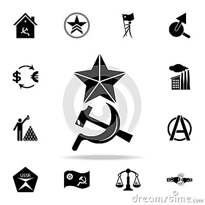 sickle, hammer and star icon. Detailed set of communism and socialism icons. Premium graphic design. One of the collection icons Stock Photo