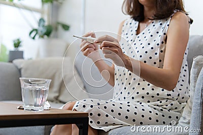 Sickness of pregnant woman. Healthy concern. Stock Photo