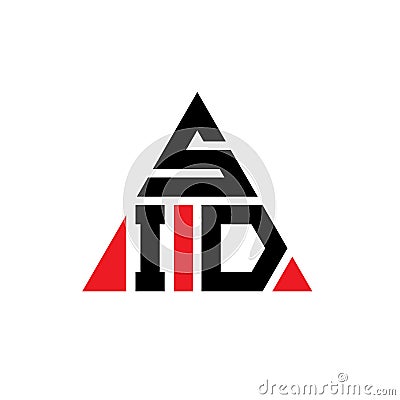SID triangle letter logo design with triangle shape. SID triangle logo design monogram. SID triangle vector logo template with red Vector Illustration