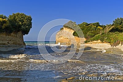 Sidari beach at Corfu island, Greece Stock Photo