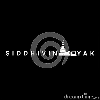 SIDDIVINAYAK Ganapati temple vector typography . SIDDIVINAYAK Ganesh typo Vector Illustration