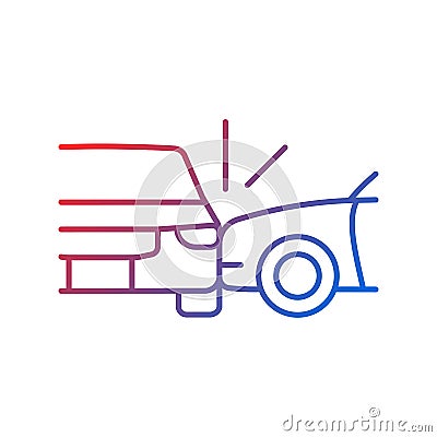 Side collision gradient linear vector icon Vector Illustration