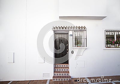 side detail image of building in mijas Editorial Stock Photo