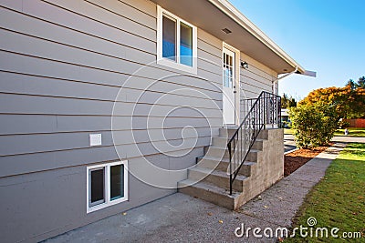 Side door to modern house. Stock Photo