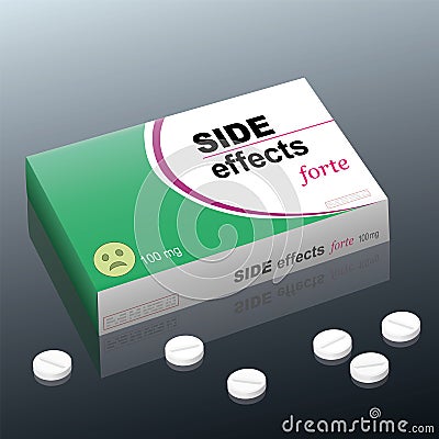 Side Effects Medicine Package Vector Illustration