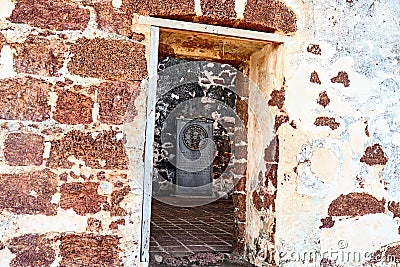 Side entrance of St Paul church Melaka Editorial Stock Photo