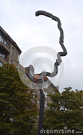 Side face silhouette shape of a man statue Editorial Stock Photo