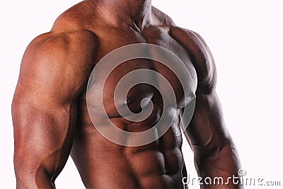 Side facing male torso Stock Photo