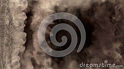 Side content frame of thick white smoke, isolated - abstract 3D rendering Stock Photo