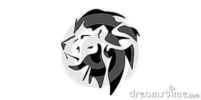 Side Lion cool face vector icon illustration design Vector Illustration