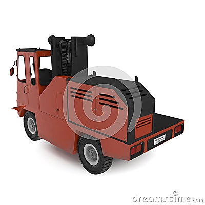 Side Loader Truck isolated on white. 3D Illustration Stock Photo