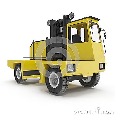 Side Loader Truck isolated on white. 3D Illustration Stock Photo