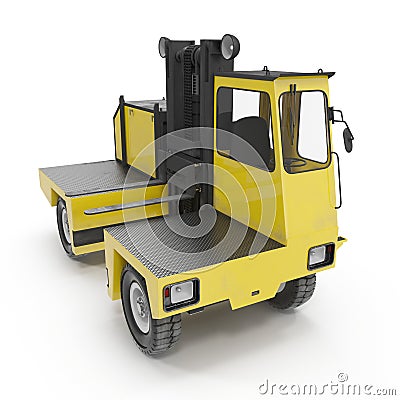 Side Loader Truck isolated on white. 3D Illustration Stock Photo