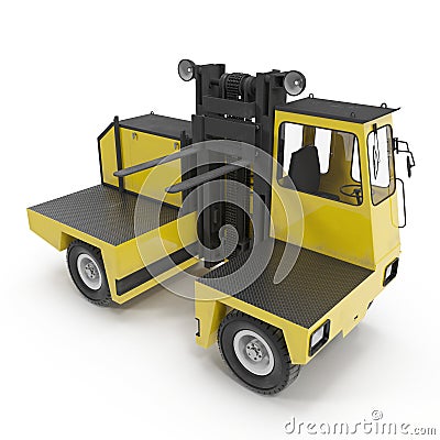 Side Loader Truck isolated on white. 3D Illustration Stock Photo