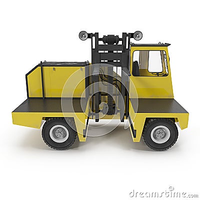 Side Loader Truck isolated on white. 3D Illustration Stock Photo