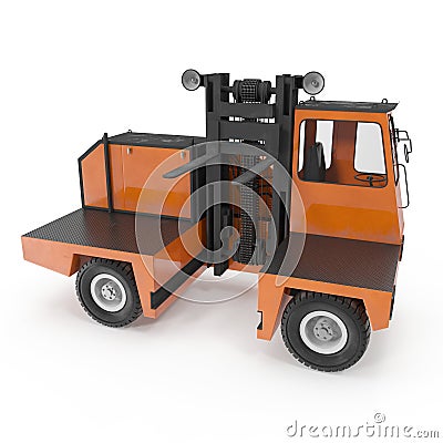 Side Loader Truck isolated on white. 3D Illustration Stock Photo