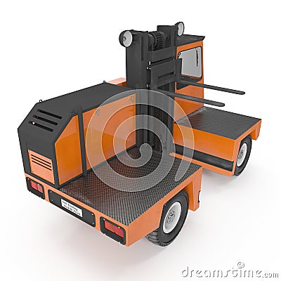 Side Loader Truck isolated on white. 3D Illustration Stock Photo