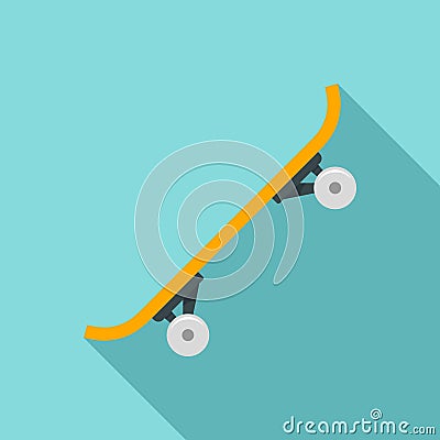 Side modern skateboard icon, flat style Vector Illustration