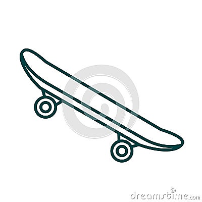 Side modern skateboard icon. Outline side modern skateboard vector Vector Illustration