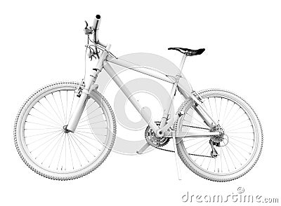 Side perspective view of a bicycle Cartoon Illustration