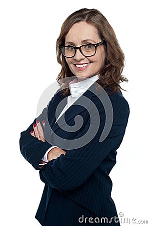 Side profile of an ambitious business executive Stock Photo
