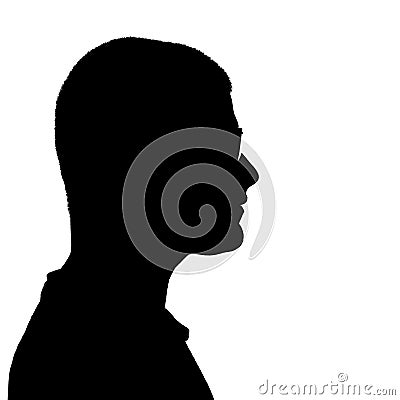 Man Side Profile Silhouette Cartoon Illustration