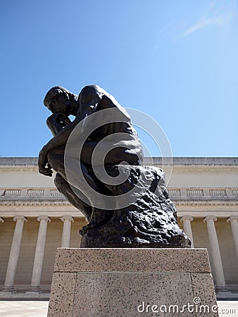 Side profile of the masterpiece the Thinker by Rodin Editorial Stock Photo