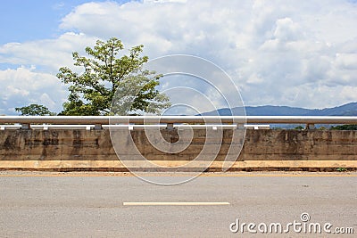 Side of road with tree Stock Photo