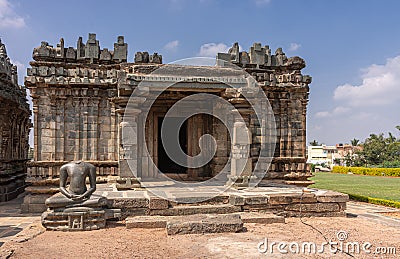 Side sanctuary at Brahma Jinalaya temple, Lakkundi, Karnataka, India Stock Photo