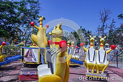 Side show of kangaroo funfair ride, Chennai, India. Jan 29 2017 Editorial Stock Photo