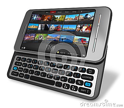 Side slider touchscreen smartphone Stock Photo