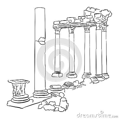 Side Temple Apollo Turkey Sketched Stock Photo