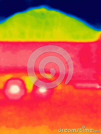 Infrared truck loaded Stock Photo