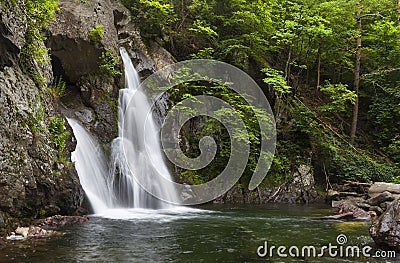 Side View of Bash Bish Falls Stock Photo