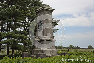 Side view the Brunswick monument near Quatre Bras Editorial Stock Photo