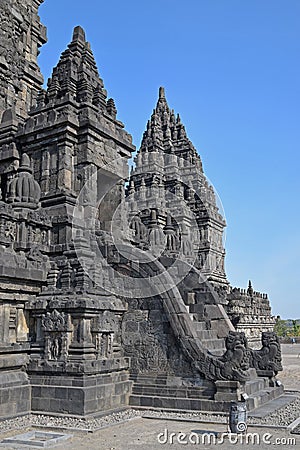 Side View of Candi or Temple Siwa in Prambanan Temple Compounds Stock Photo