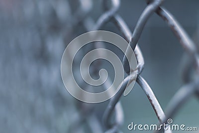 Side view of Chain Link Fence Stock Photo