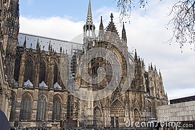Side view of Cologne Cathedral Stock Photo
