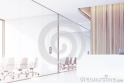 Side view of a company corridor, toned Stock Photo