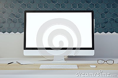 Side view designer workplace Editorial Stock Photo