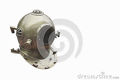 Side view Di cut brass scuba on white background,copy space Stock Photo