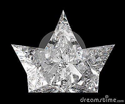 Side view of diamond crown over black Stock Photo