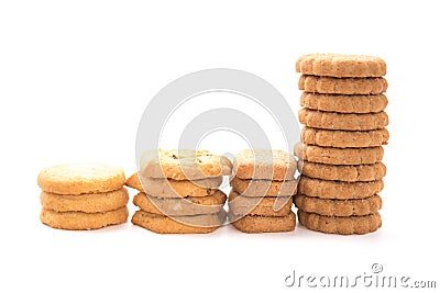 Side view different sweet cookies on white Stock Photo