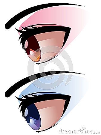 Side View of Eye Vector Illustration