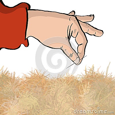 Needle in a haystack Stock Photo