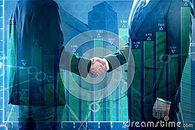 Teamwork, finance and trade concept Stock Photo